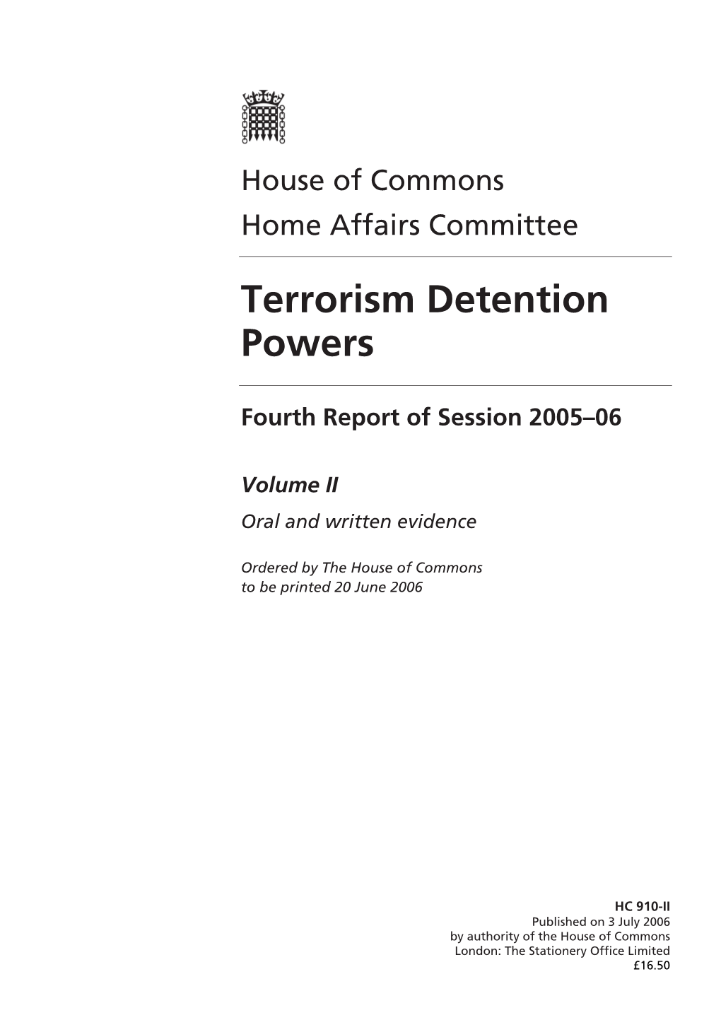 Terrorism Detention Powers