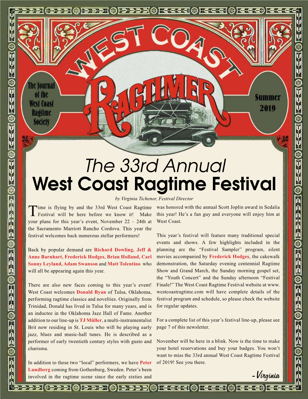 The 33Rd Annual West Coast Ragtime Festival