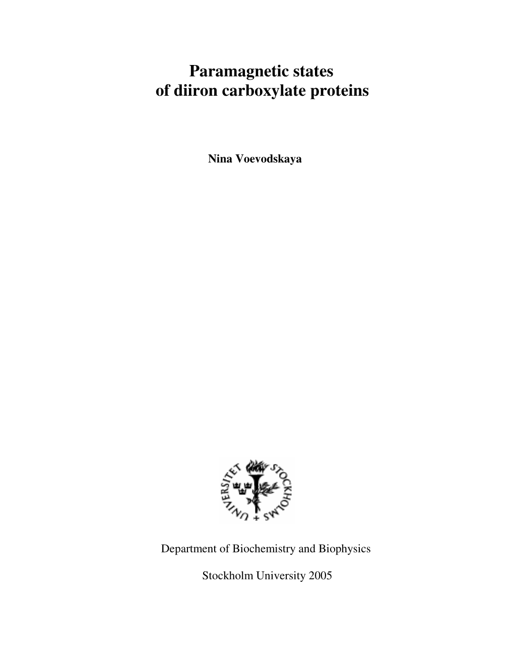 Paramagnetic States of Diiron Carboxylate Proteins