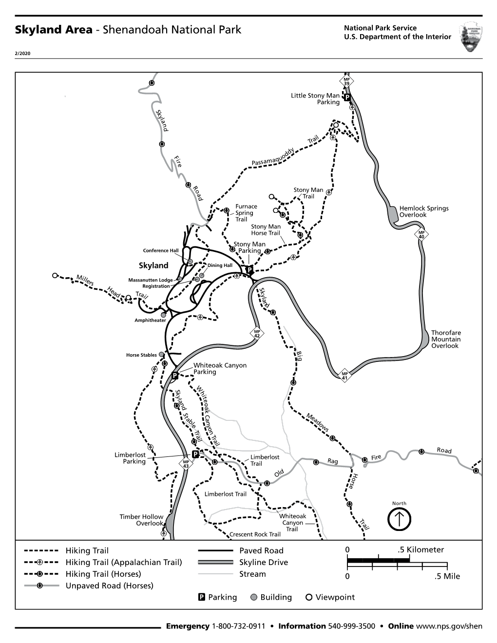 Skyland Area Road and Trail