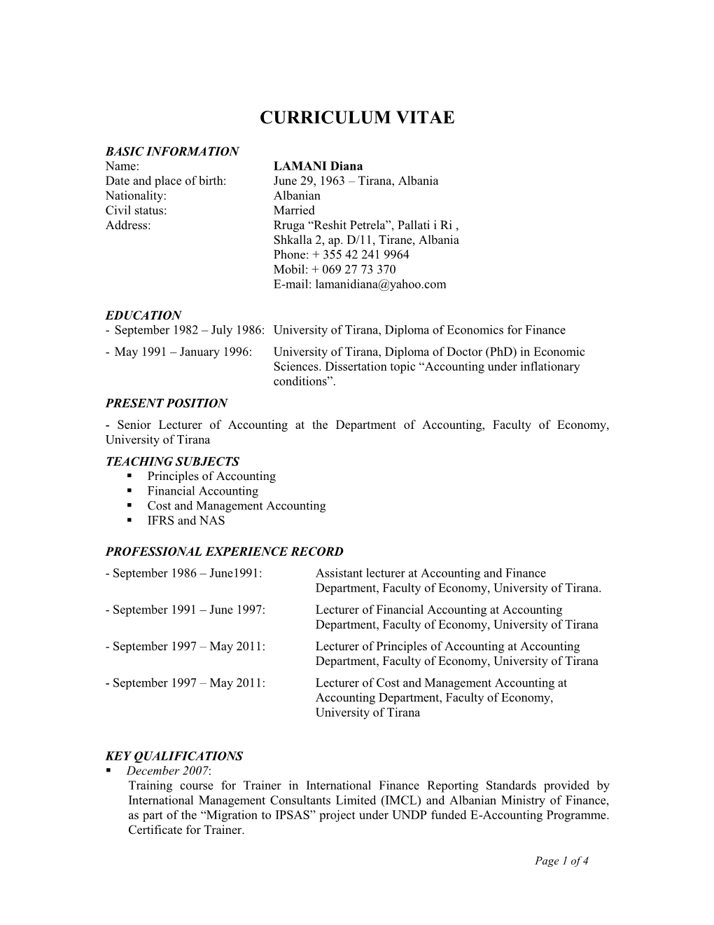 Curriculum Vitae