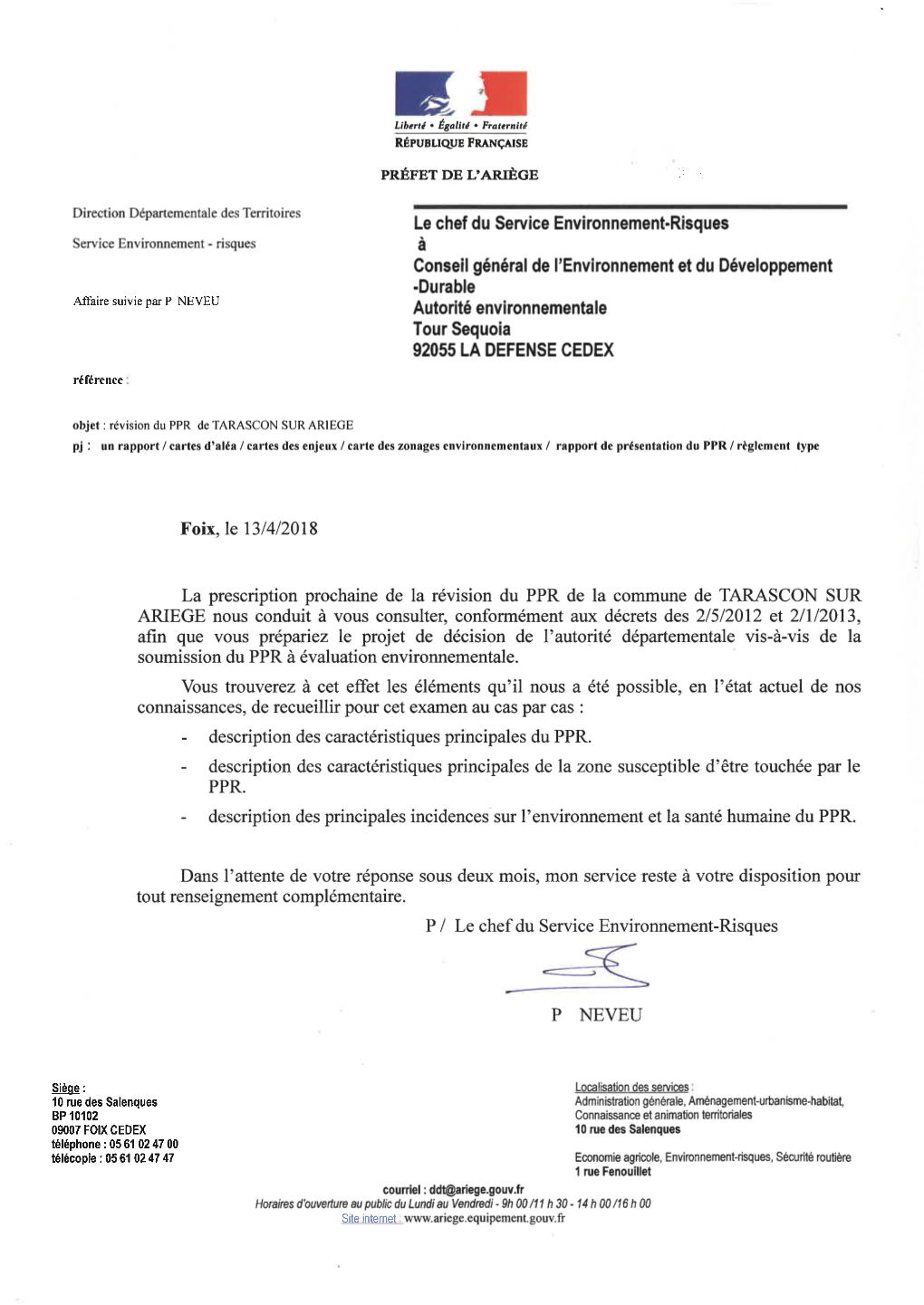 Révision Du PPR De La Commune De Tarascon-Sur-Ariège (09)