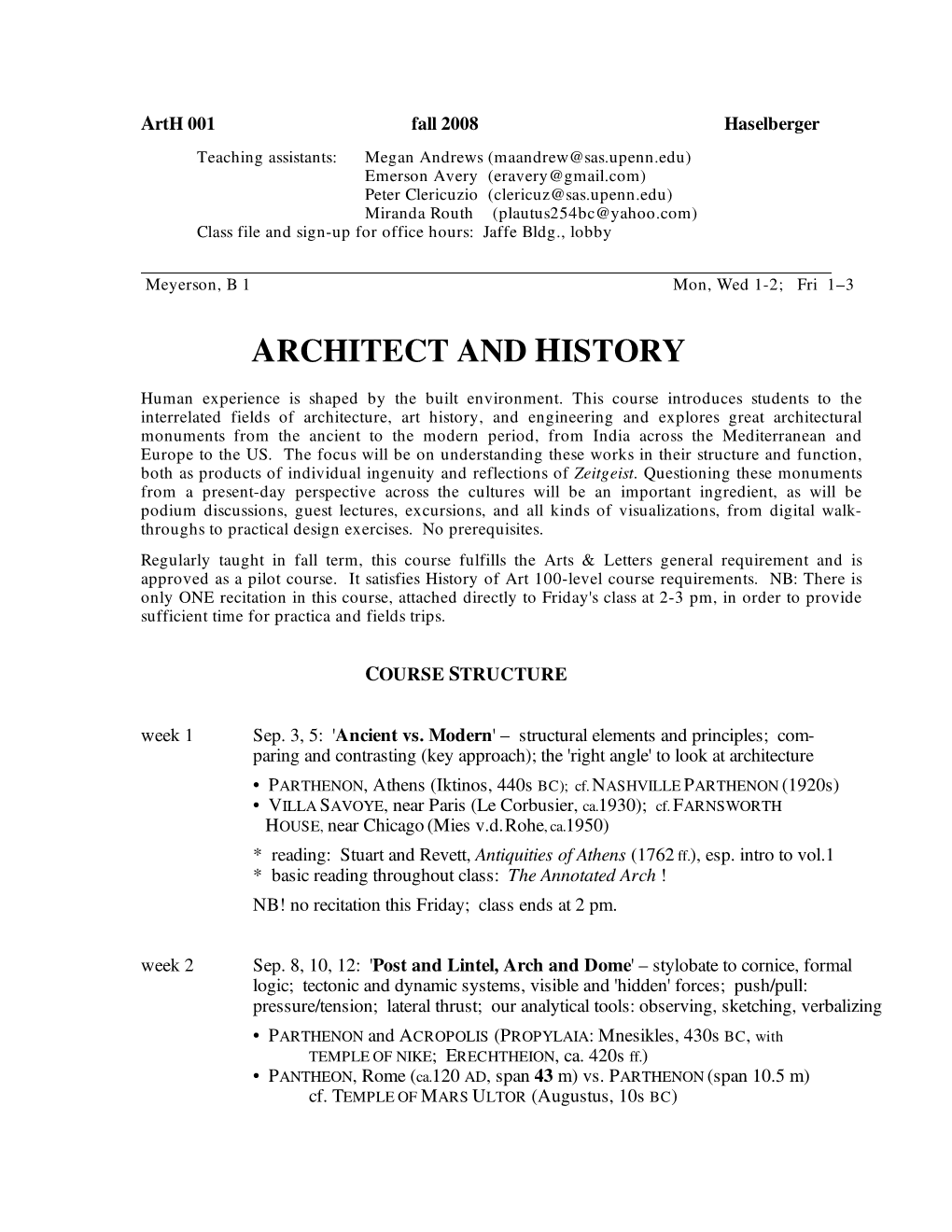 Architect and History