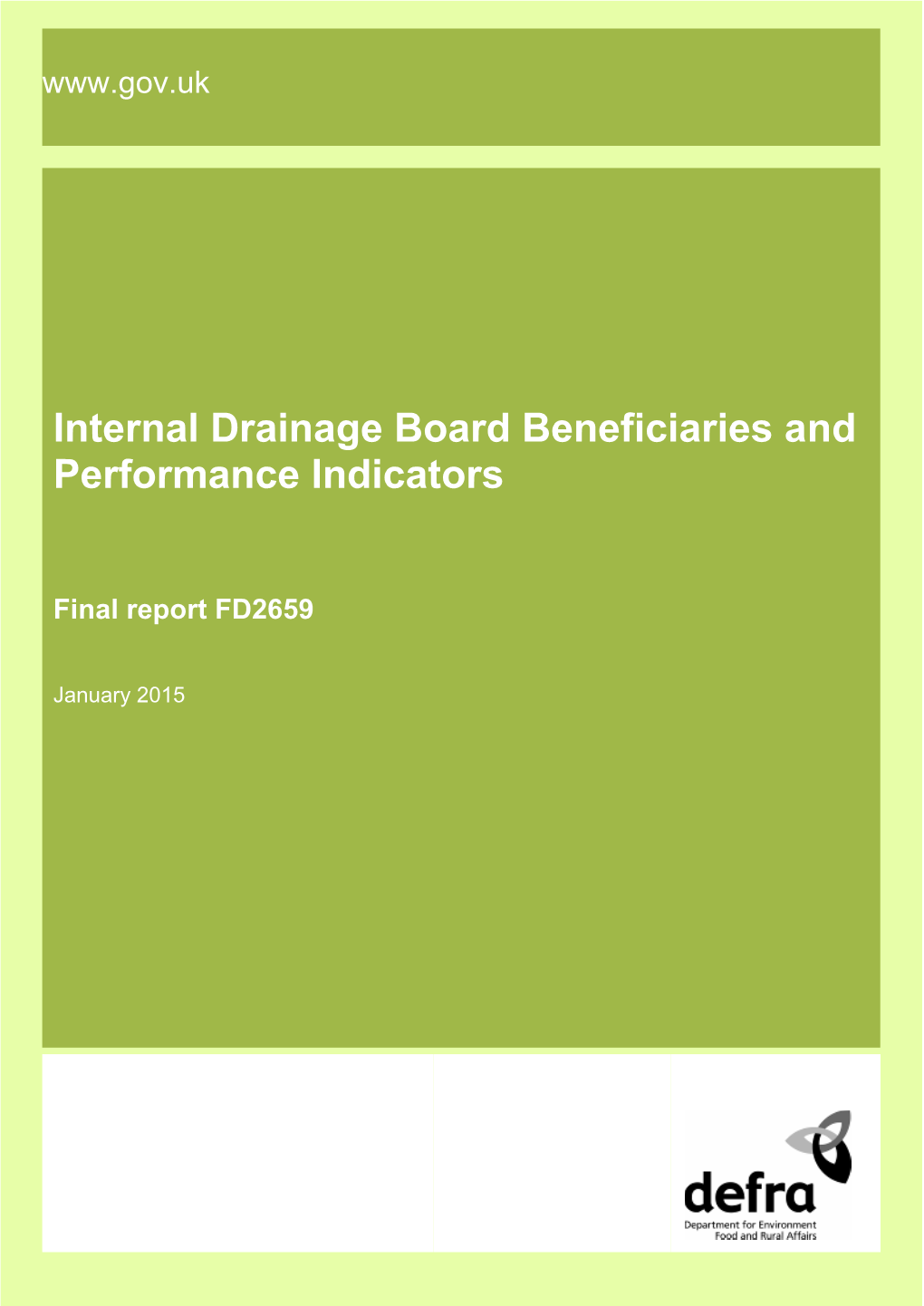 Internal Drainage Board Beneficiaries and Performance Indicators