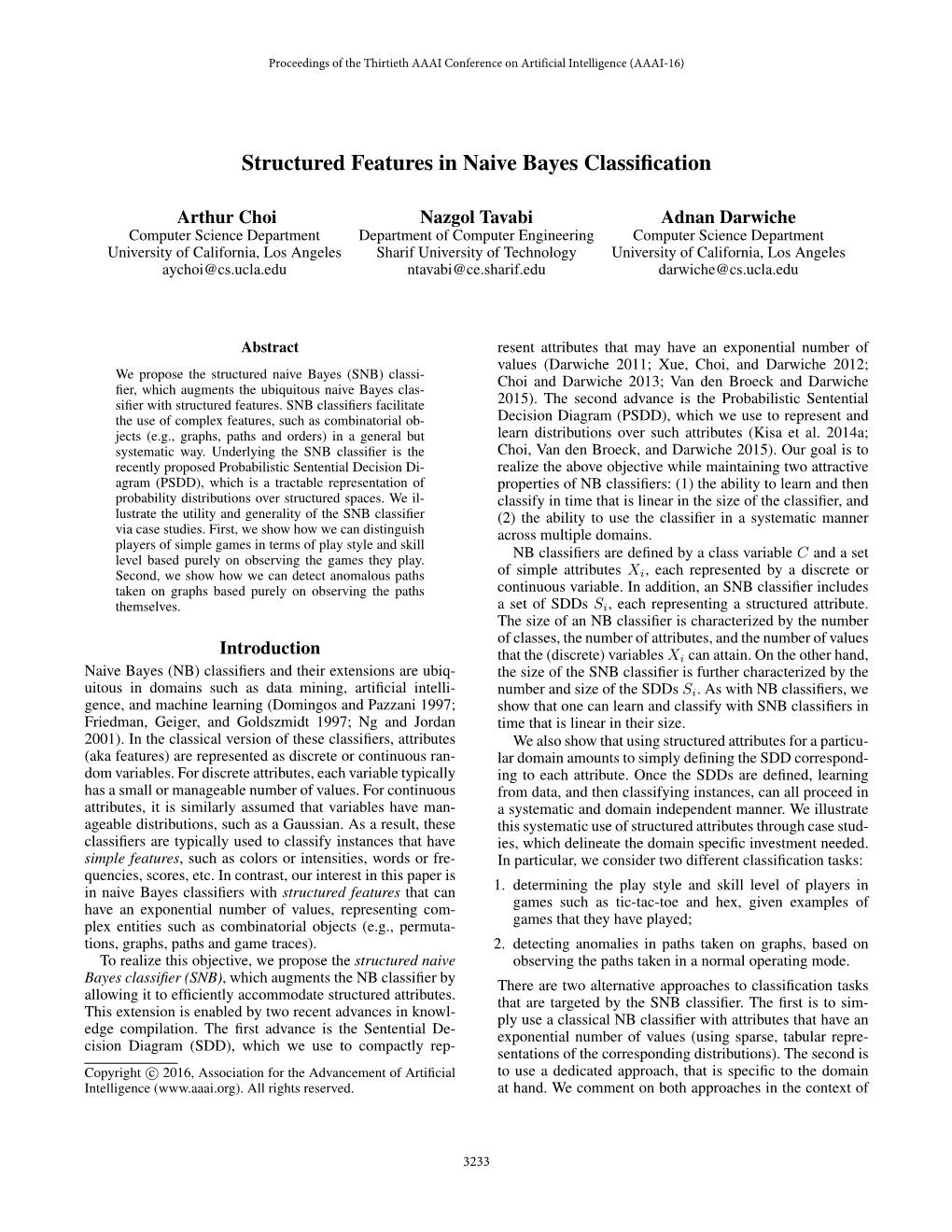 Structured Features in Naive Bayes Classification