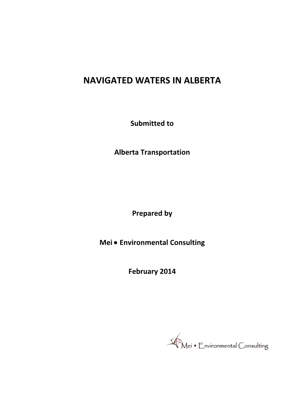 Navigated Waters in Alberta
