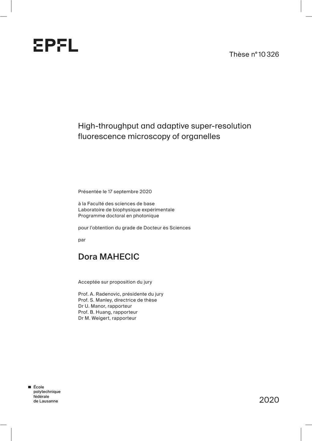 High-Throughput and Adaptive Super-Resolution Fluorescence Microscopy of Organelles