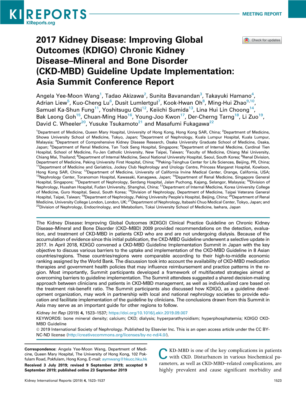 2017 Kidney Disease: Improving Global Outcomes (KDIGO) Chronic Kidney Disease-Mineral and Bone Disorder (CKD-MBD) Guideline Upda