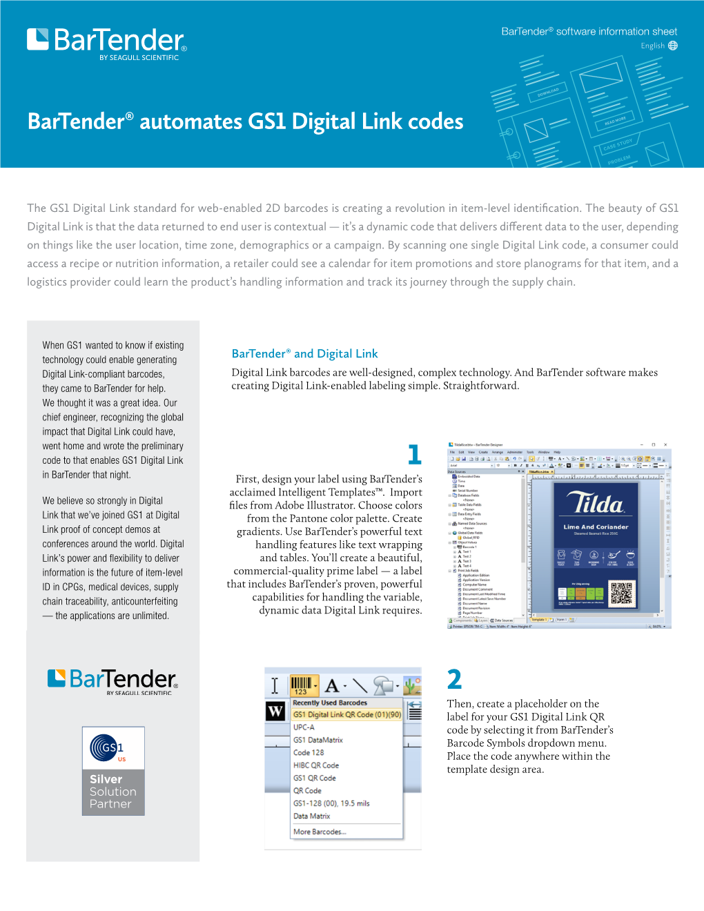 Bartender Automates GS1 Digital Link Codes