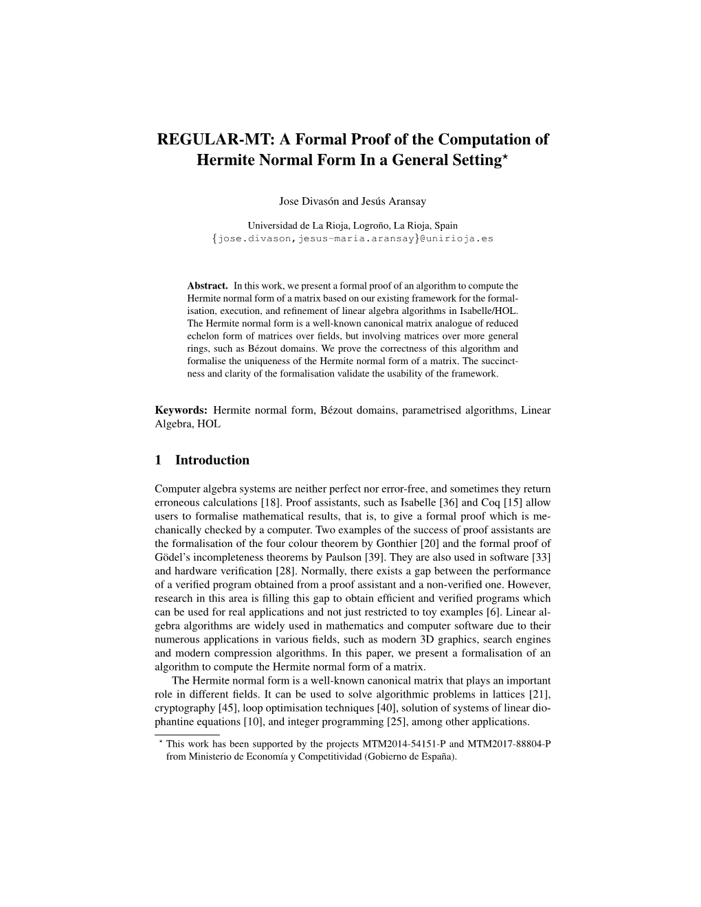 A Formal Proof of the Computation of Hermite Normal Form in a General Setting?