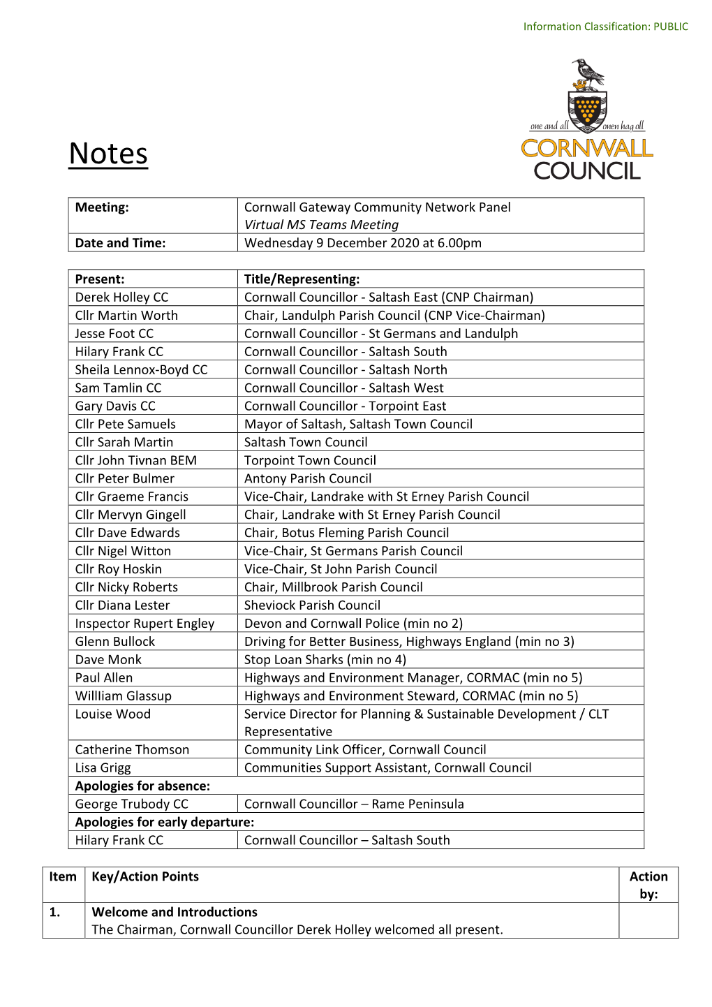 Minutes of Cornwall Gateway Community Network Meeting 091220