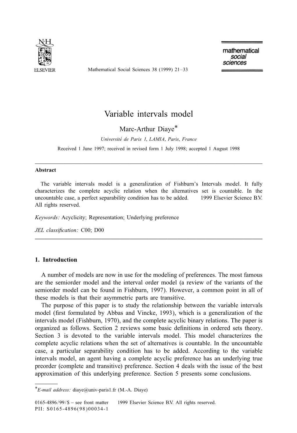 Variable Intervals Model