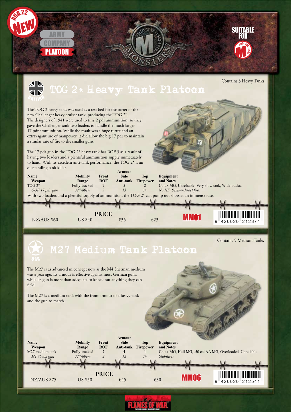 TOG 2* Heavy Tank Platoon M27 Medium Tank Platoon