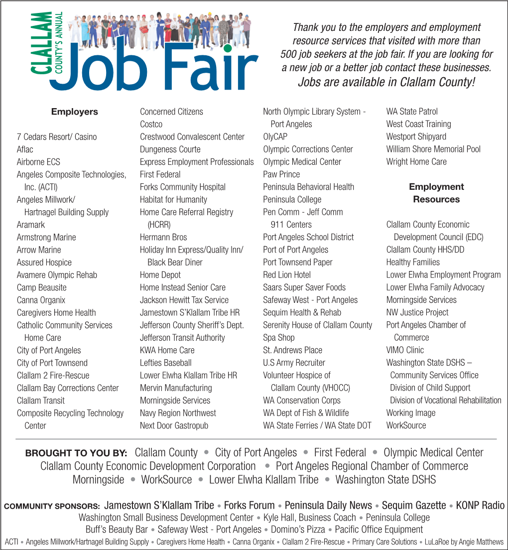 Jobs Are Available in Clallam County!