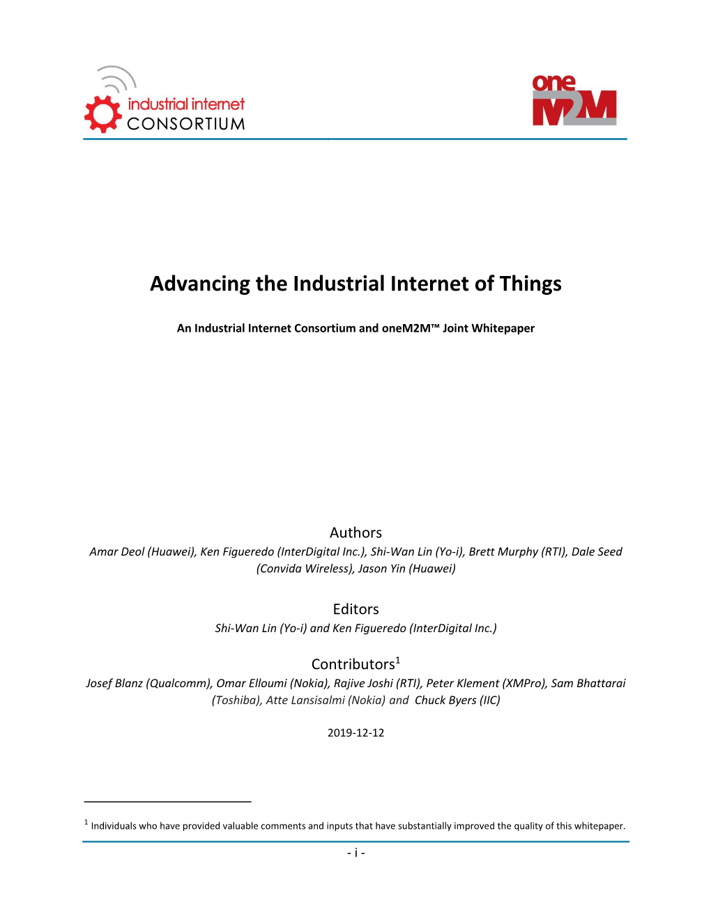 Advancing the Industrial Internet of Things