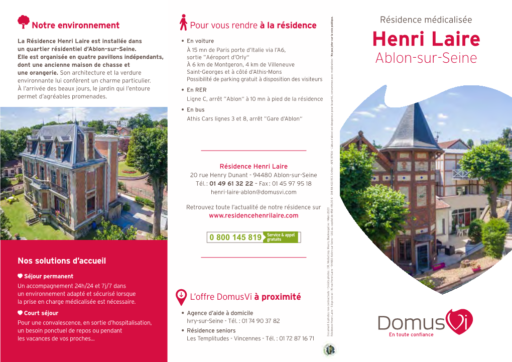 Brochure Résidence Henri Laire