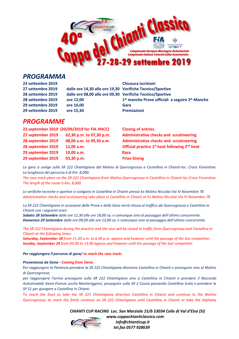 Programma Programme