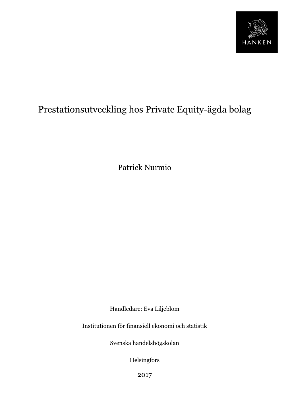 Prestationsutveckling Hos Private Equity-Ägda Bolag