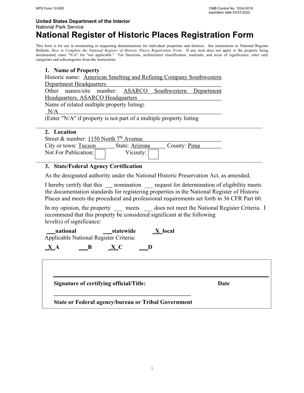 NRHP Registration Form