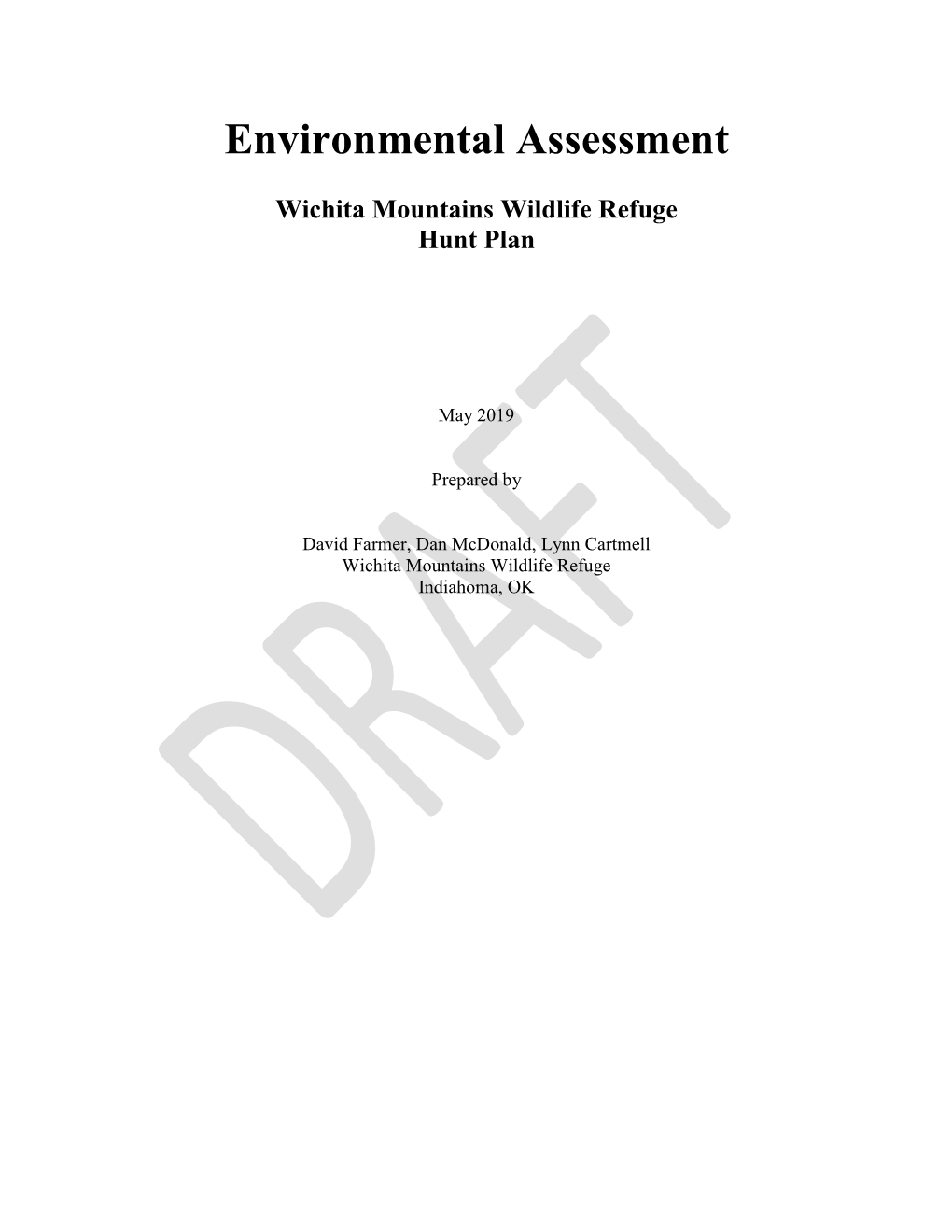 Draft Hunting Expansion Environmental Assessment