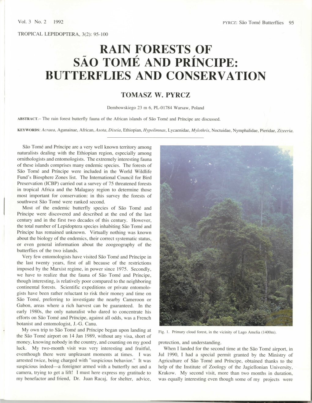 Rain Forests of Sao Tome and Principe: Butterflies and Conservation