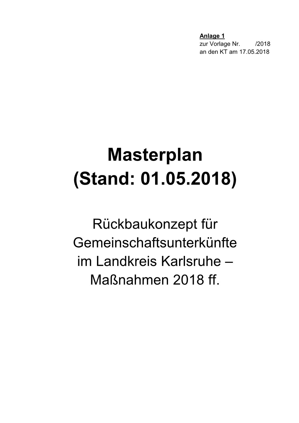 Masterplan (Stand: 01.05.2018)