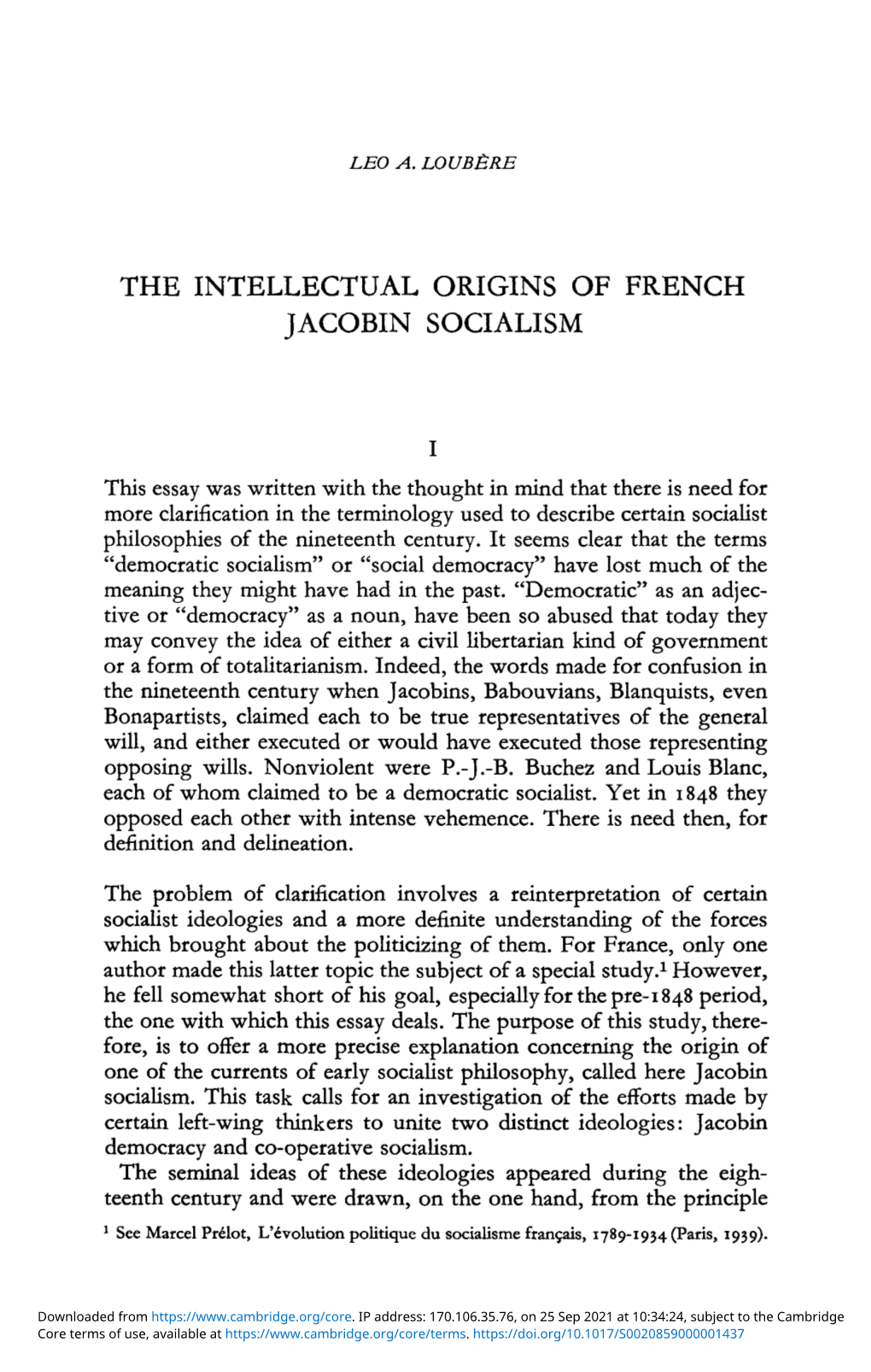 The Intellectual Origins of French Jacobin Socialism