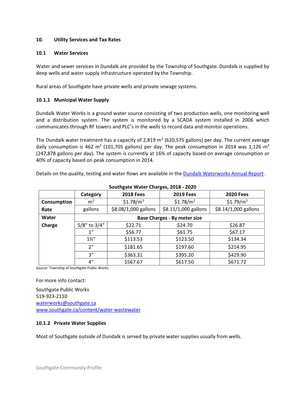 Southgate Community Profile 10. Utility Services and Tax Rates 10.1