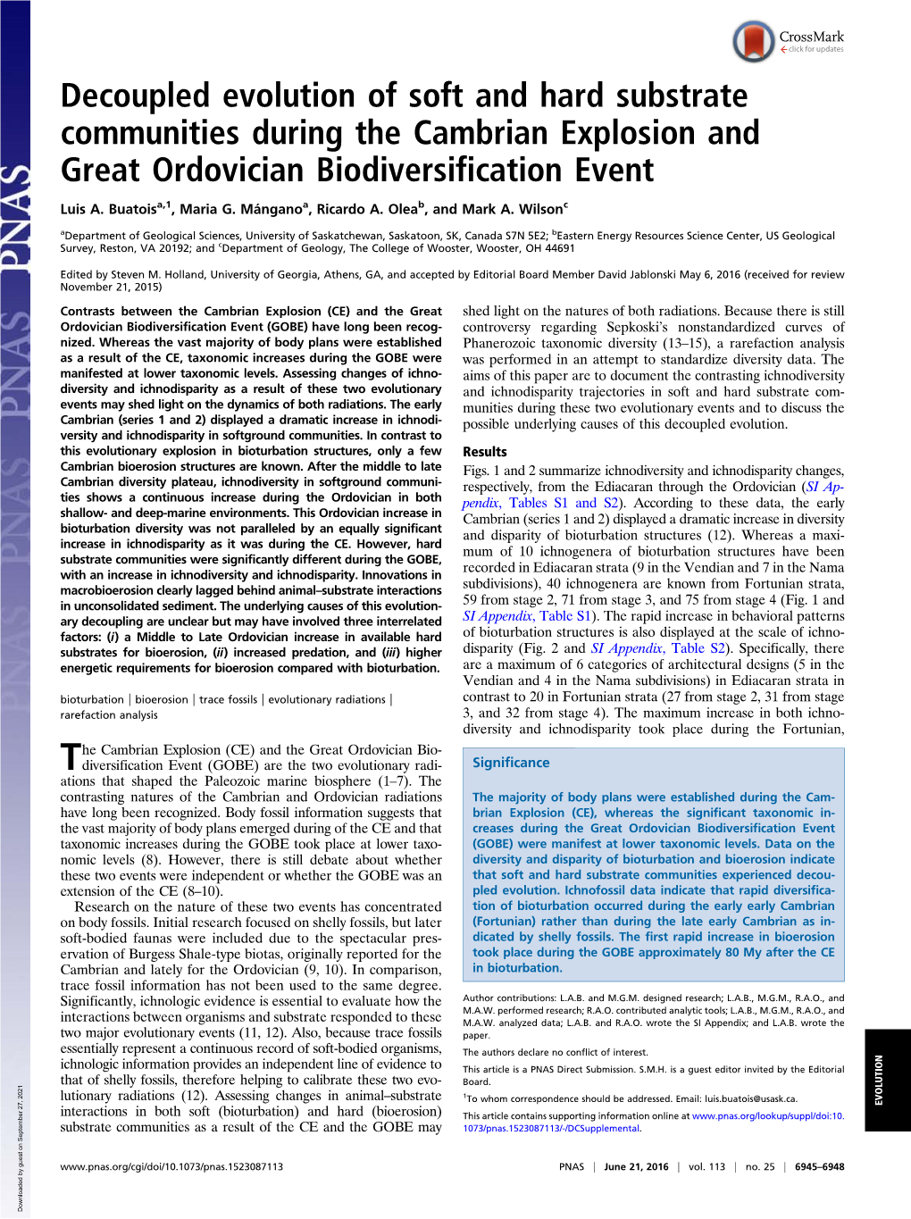 Decoupled Evolution of Soft and Hard Substrate Communities During the Cambrian Explosion and Great Ordovician Biodiversification Event