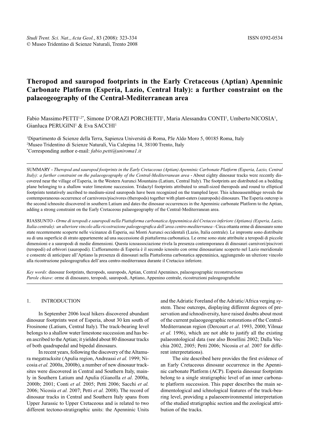 Theropod and Sauropod Footprints in The