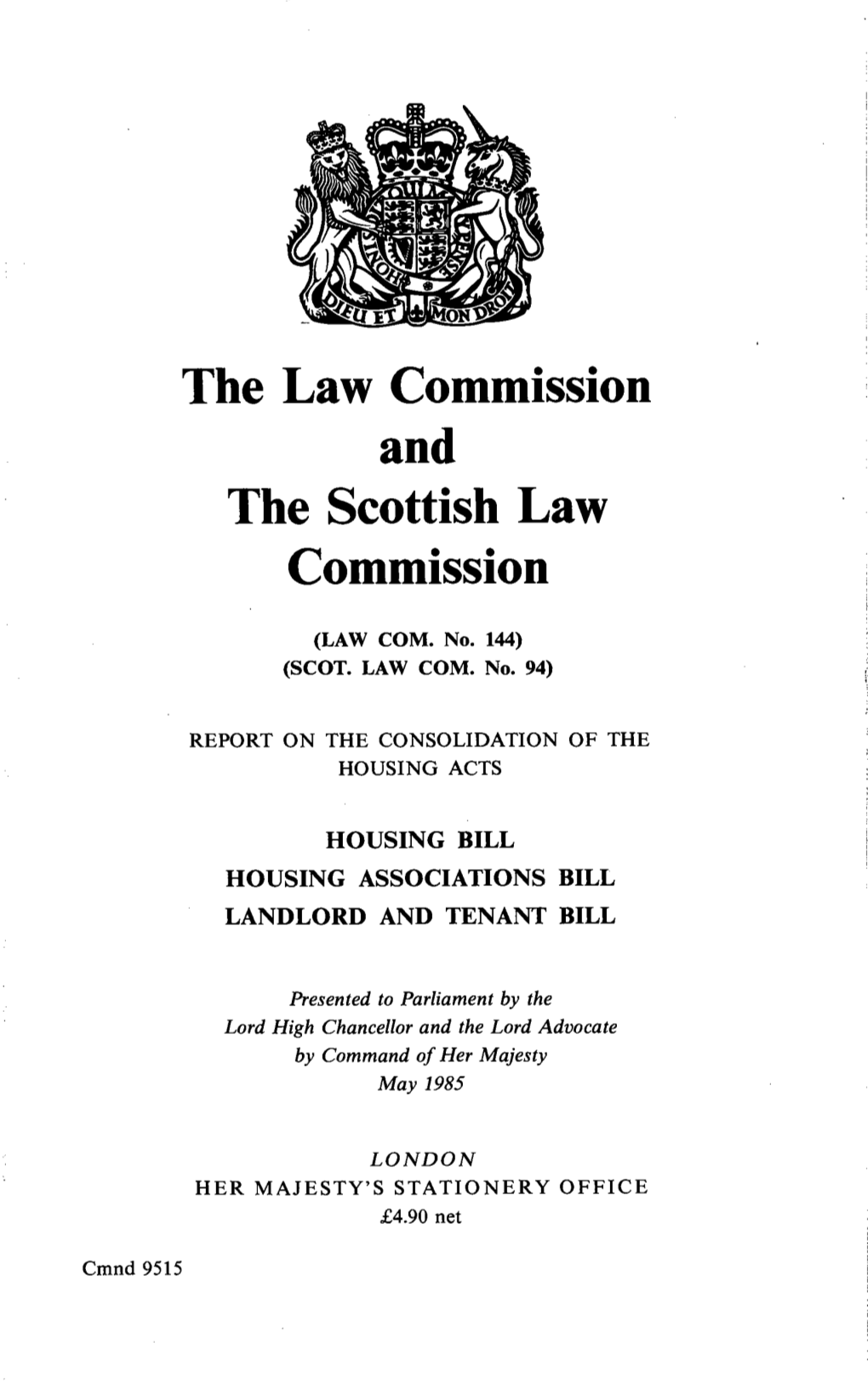 Report on the Consolidation of the Housing Acts
