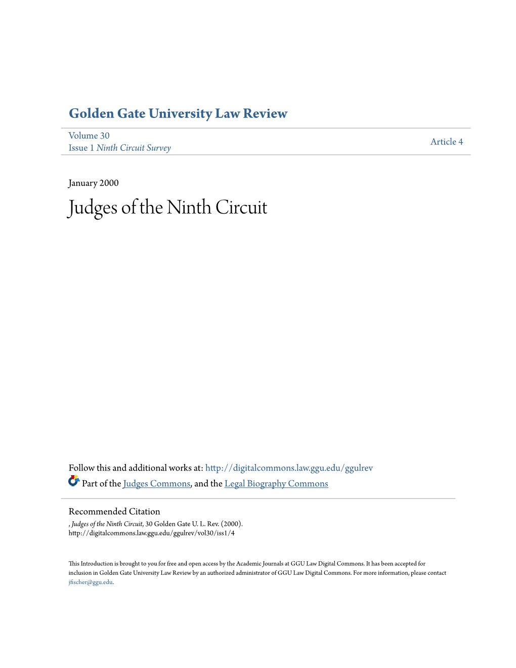 Judges of the Ninth Circuit