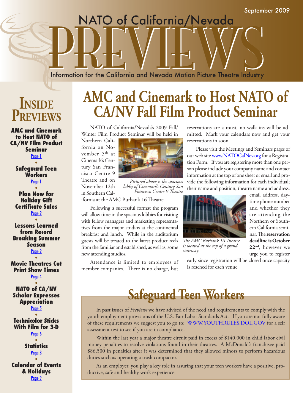 AMC and Cinemark to Host NATO of CA/NV Fall Film Product Seminar