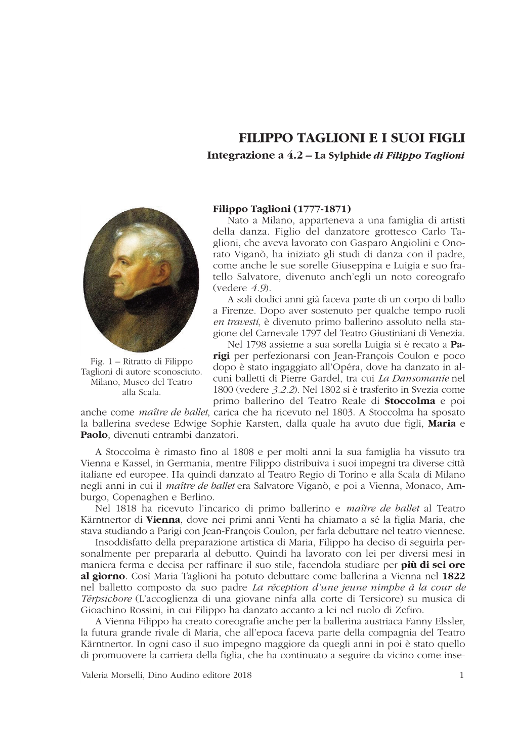 Filippo Taglioni Ei Suoi Figli