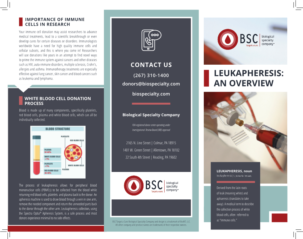 Leukapheresis: an Overview