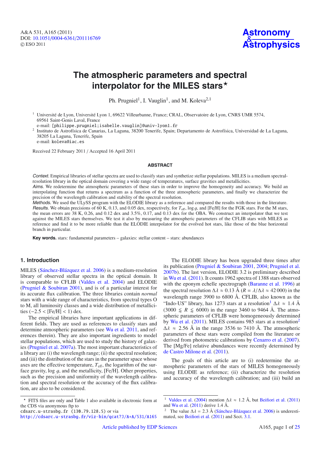 The Atmospheric Parameters and Spectral Interpolator for the MILES Stars