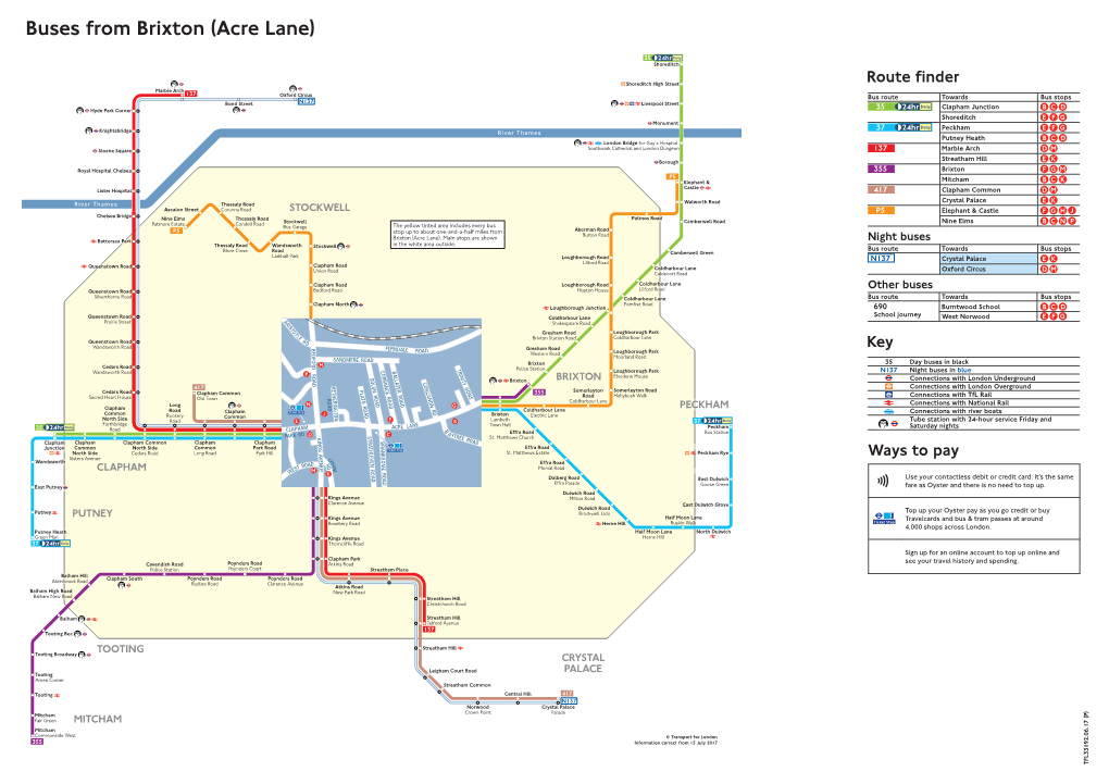 Buses from Brixton (Acre Lane)