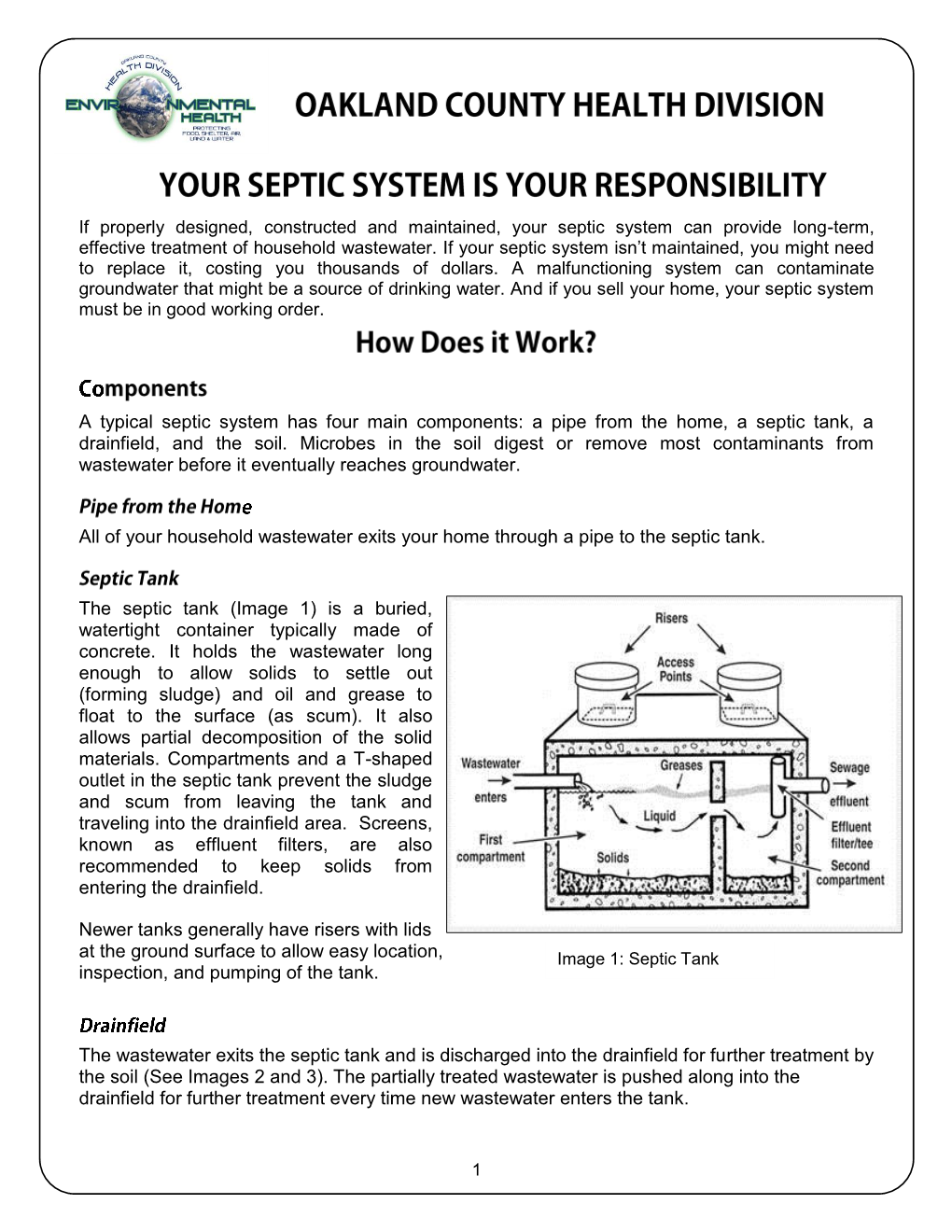 Septic System Is Your Responsibility