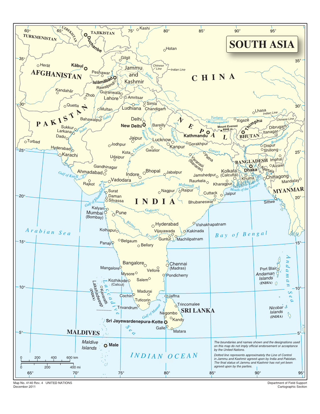 Map of South Asia