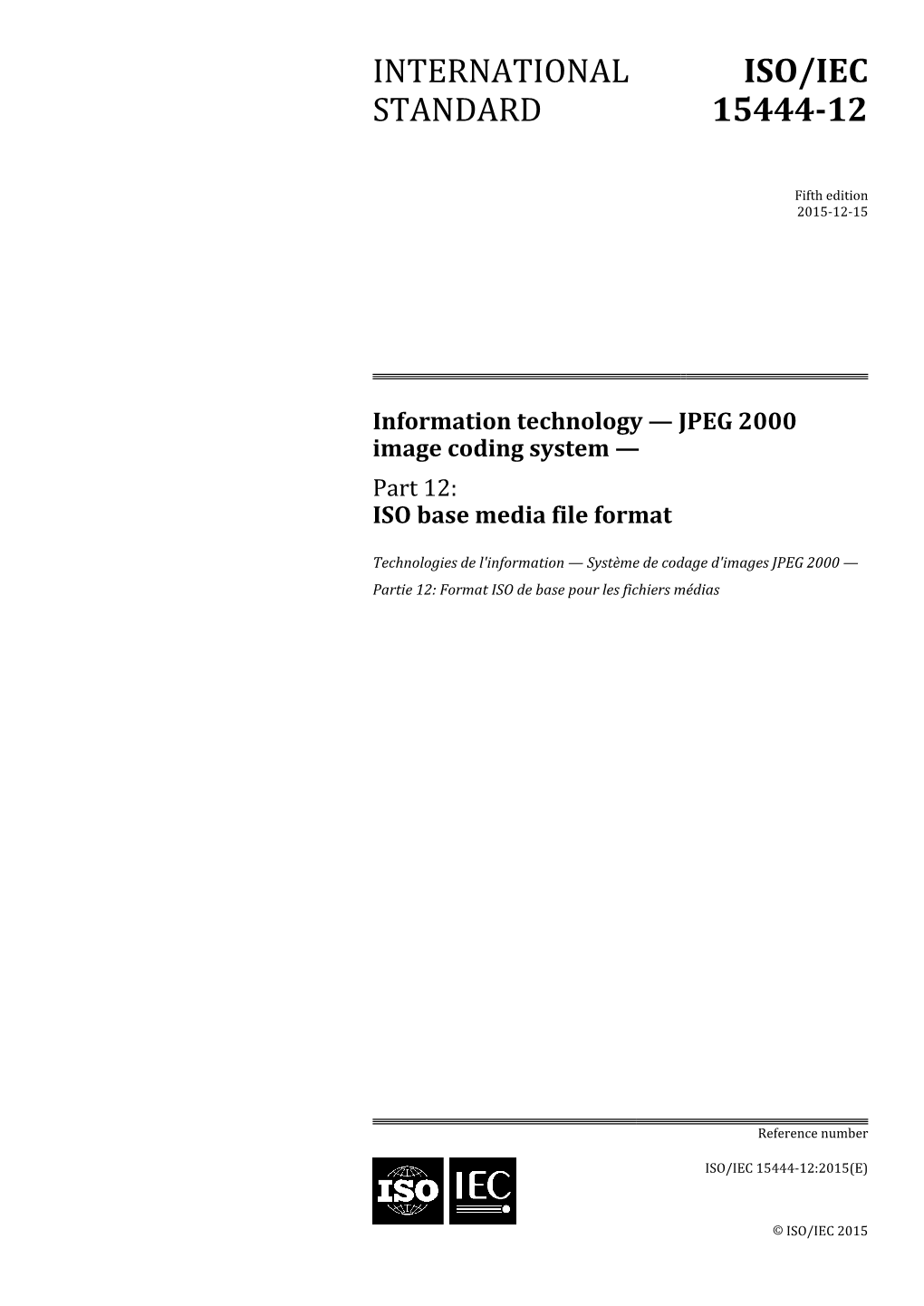 International Standard Iso/Iec 15444-12:2015(E)