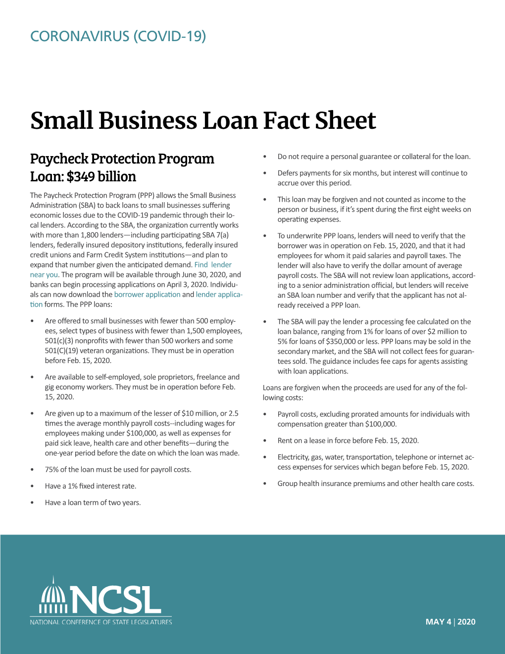 Small Business Loan Fact Sheet