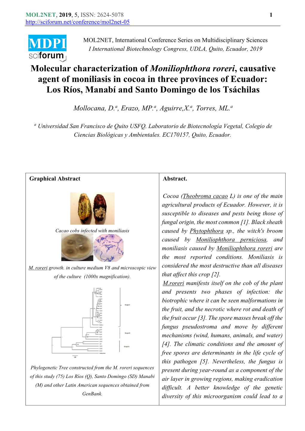 Molecular Characterization of Moniliophthora Roreri