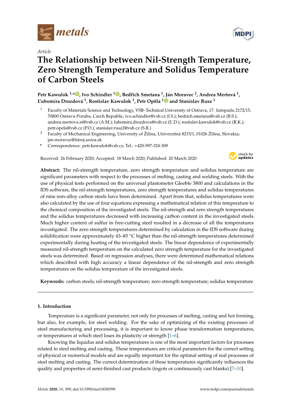 The Relationship Between Nil-Strength Temperature, Zero Strength Temperature and Solidus Temperature of Carbon Steels