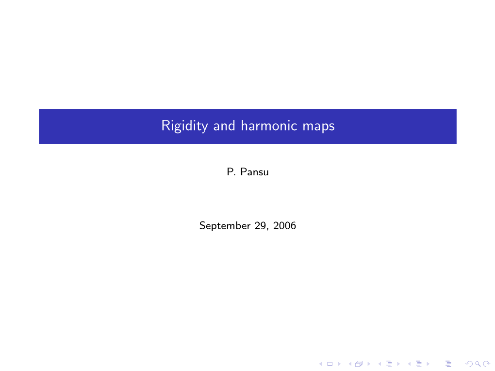Rigidity and Harmonic Maps