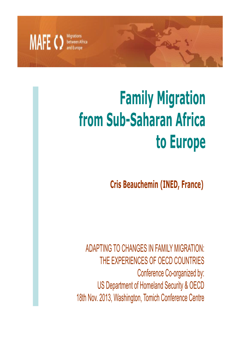 Family Migration from Sub-Saharan Africa to Europe