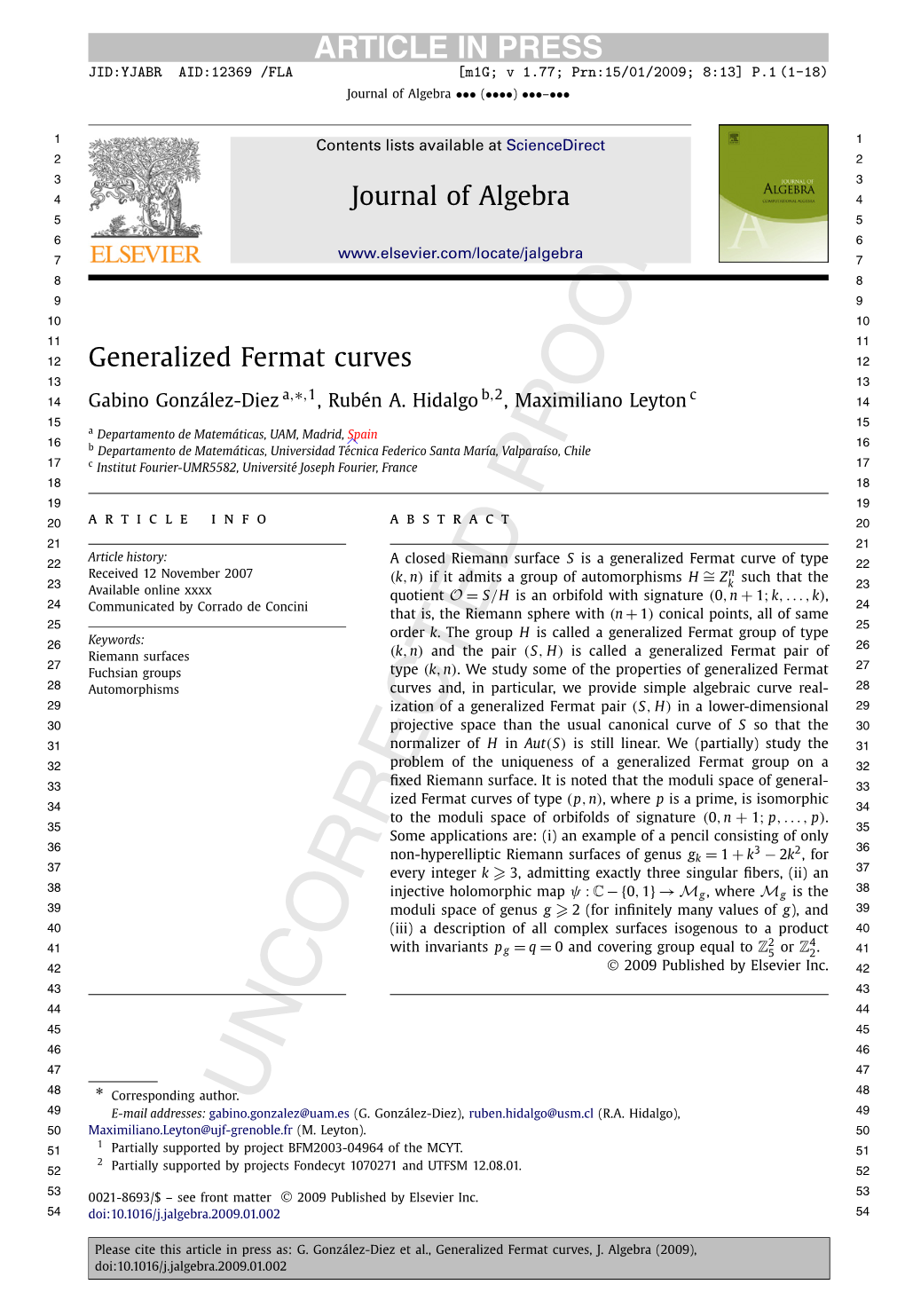 Generalized Fermat Curves