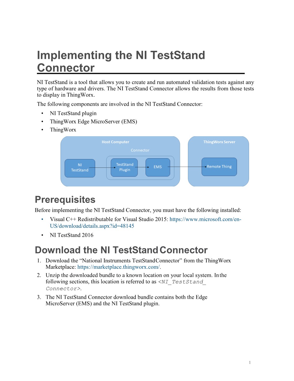Implementing the NI Teststand Connector NI Teststand Is a Tool That Allows You to Create and Run Automated Validation Tests Against Any Type of Hardware and Drivers