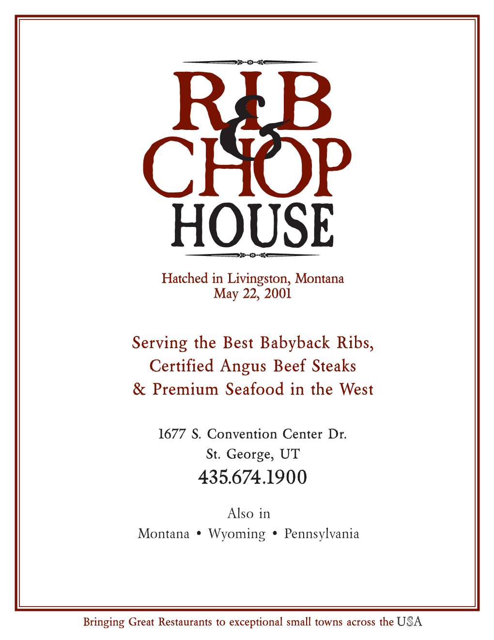 Serving the Best Babyback Ribs, Certified Angus Beef Steaks & Premium Seafood in the West