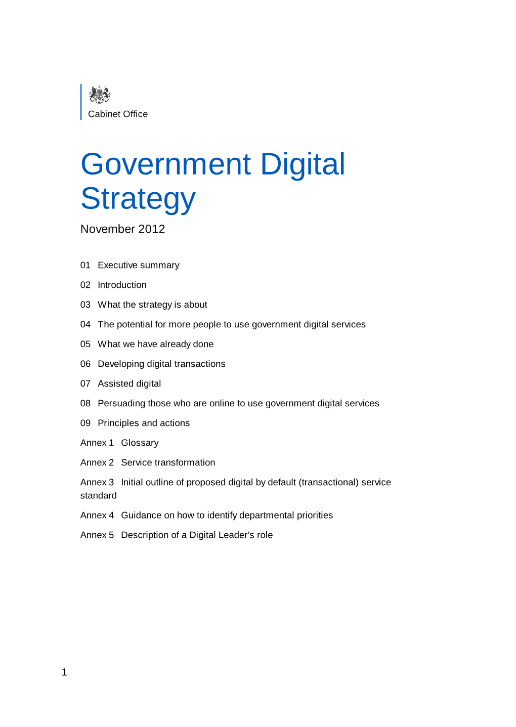 Government Digital Strategy November 2012