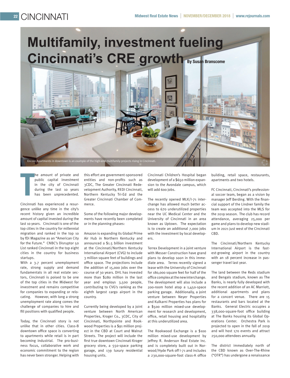 Multifamily, Investment Fueling Cincinnati's CRE Growth by Susan